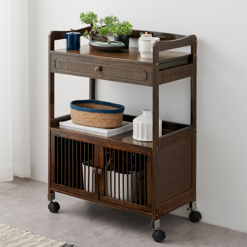 Dinner plate collection car bowl cabinet hot pot rack skewer shelf grill barbecue hotel storage trolley three-storey food delivery truck