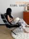 Barcelona Lazy Sofa Chair, Ohm Leisure Chair, Comfortable for Long Sitting, Light Luxury Bauhaus Style Single Backrest Chair