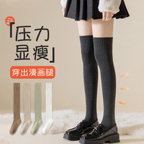4 pairs of thickened terry over-the-knee socks for women in winter plus velvet thermal socks pressure slimming stockings