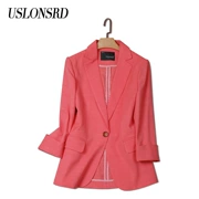 Uslonsrd thương hiệu phụ nữ nhỏ phù hợp với áo khoác mỏng chuyên nghiệp mặc ol slim một nút đỏ áo cỡ lớn - Business Suit