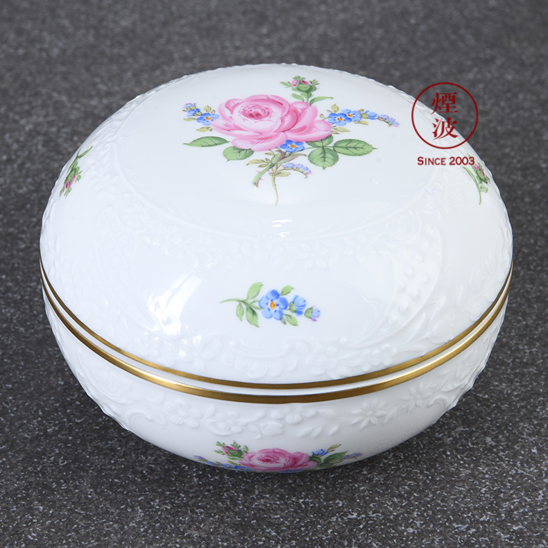 German mason mason meisen porcelain roses series powder paint boxes jewelry boxes