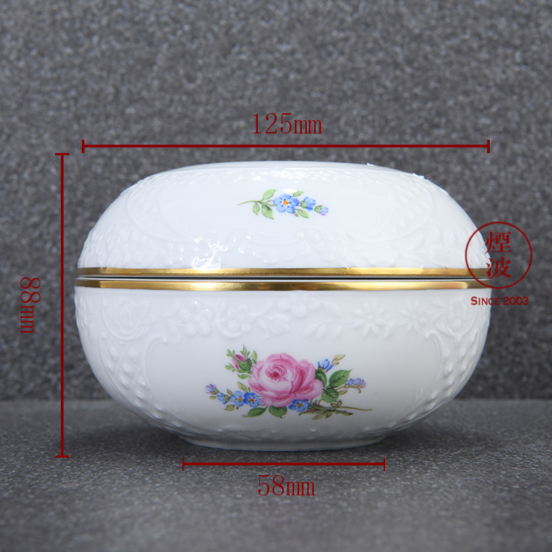 German mason mason meisen porcelain roses series powder paint boxes jewelry boxes