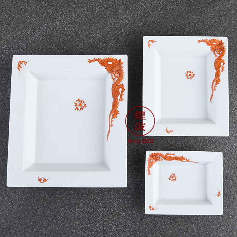 German red mason MEISSEN porcelain Ming dragon series snack plate the receive disc snack plate sundry plate