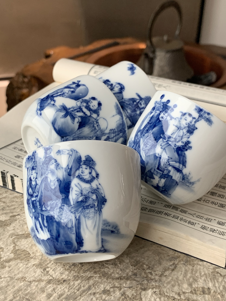 Jingdezhen nine wonderful hand burn hand - made porcelain nine paragraphs ferro, ShouXi cup qianlong chicken cylinder cup