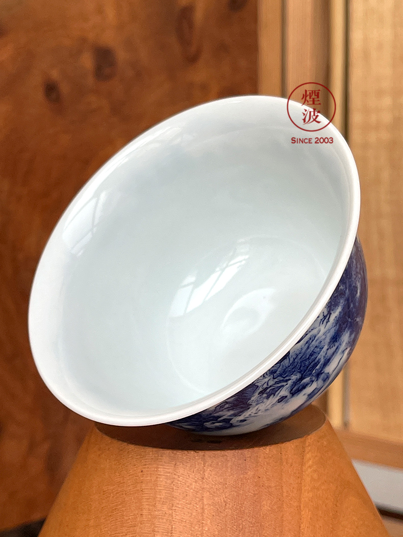 Jingdezhen spring auspicious jade Zou Jun up with porcelain of Confucian scholar of eight new system outraged side view fishery landscape hut koubei