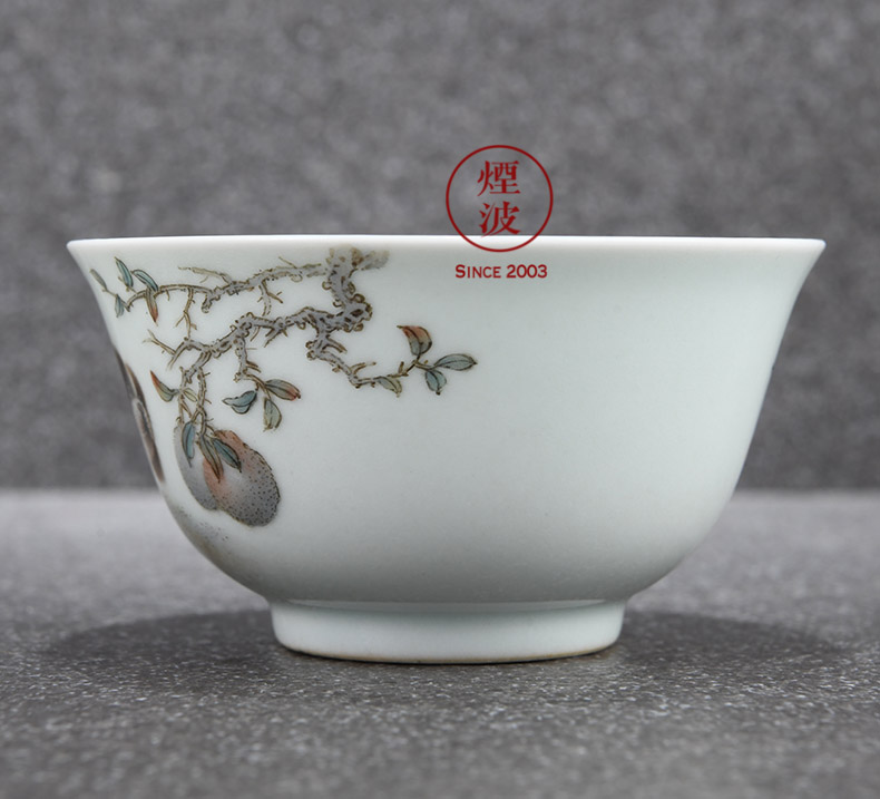 Those jingdezhen small solitary hall cream dust hand - made famille rose porcelain dog AoWang satisfied sample tea cup tea cups