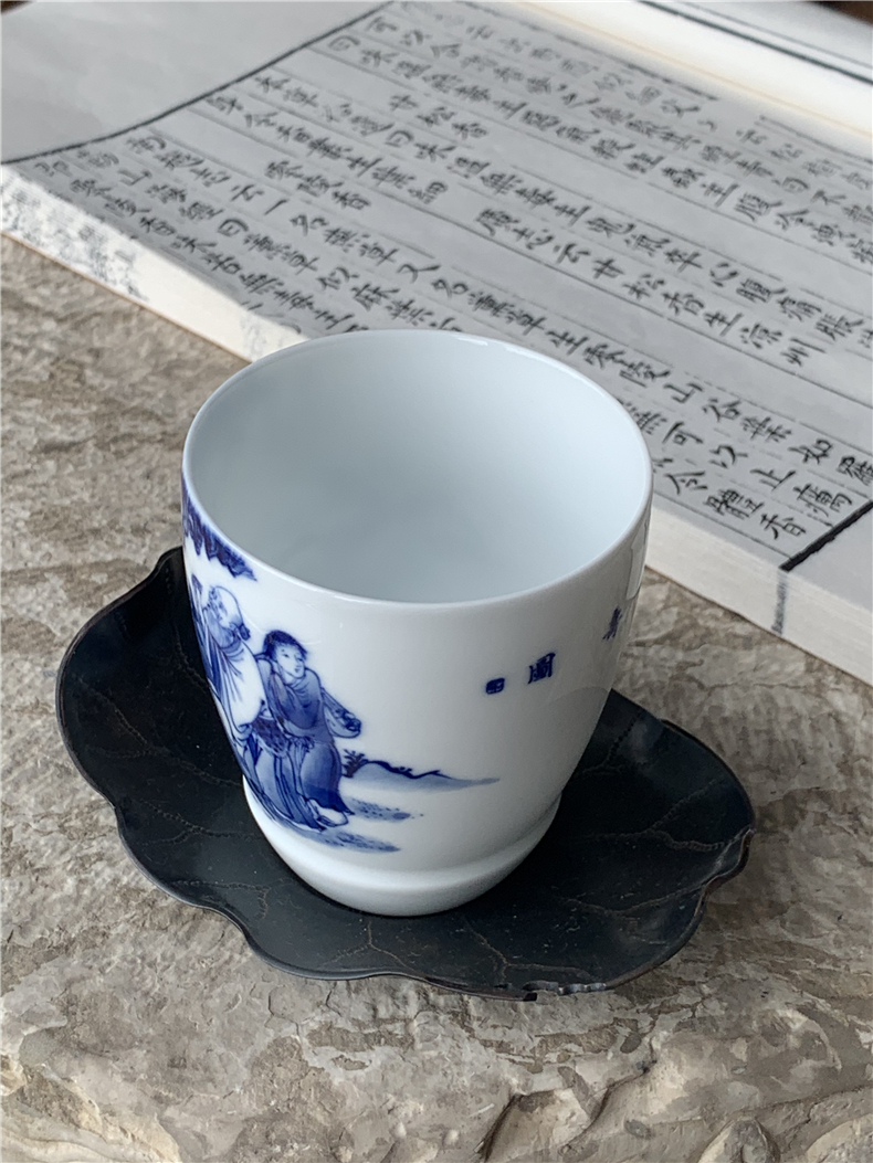 Jingdezhen nine wonderful hand burn hand - made porcelain nine paragraphs offer longevity figure mold cup sample tea cup tea cups