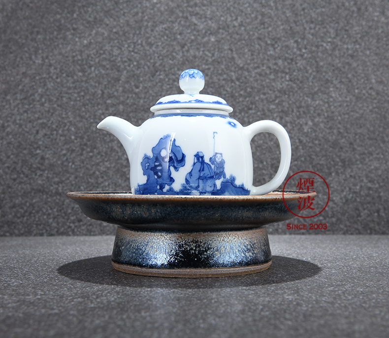 Japanese pottery master expedition just dazzle crystal droplets temmoku glaze tower of dish pot pot bearing snack tray