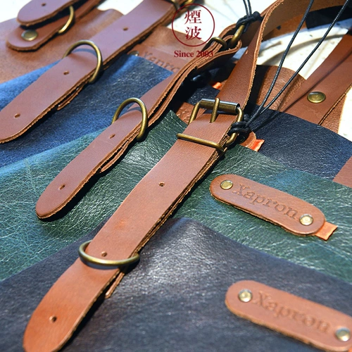 Импортный модный кожаный фартук, ремесленник, водонепроницаемый нагрудник, из натуральной кожи