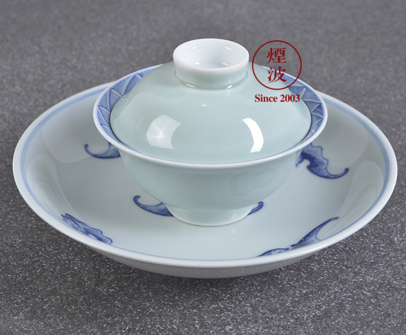 Jingdezhen lesser RuanDingRong made three pea green tureen lesser cup sample tea cup tea cups