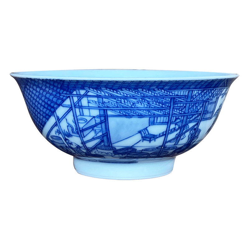 Jingdezhen sleep mountain hidden up to admire Jane with blue and white figure heavy porcelain manufacture mold figure keller cup