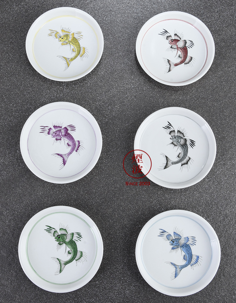 German mason MEISSEN porcelain painting decorative fish sea lines to admire the dish pot of 140 mm