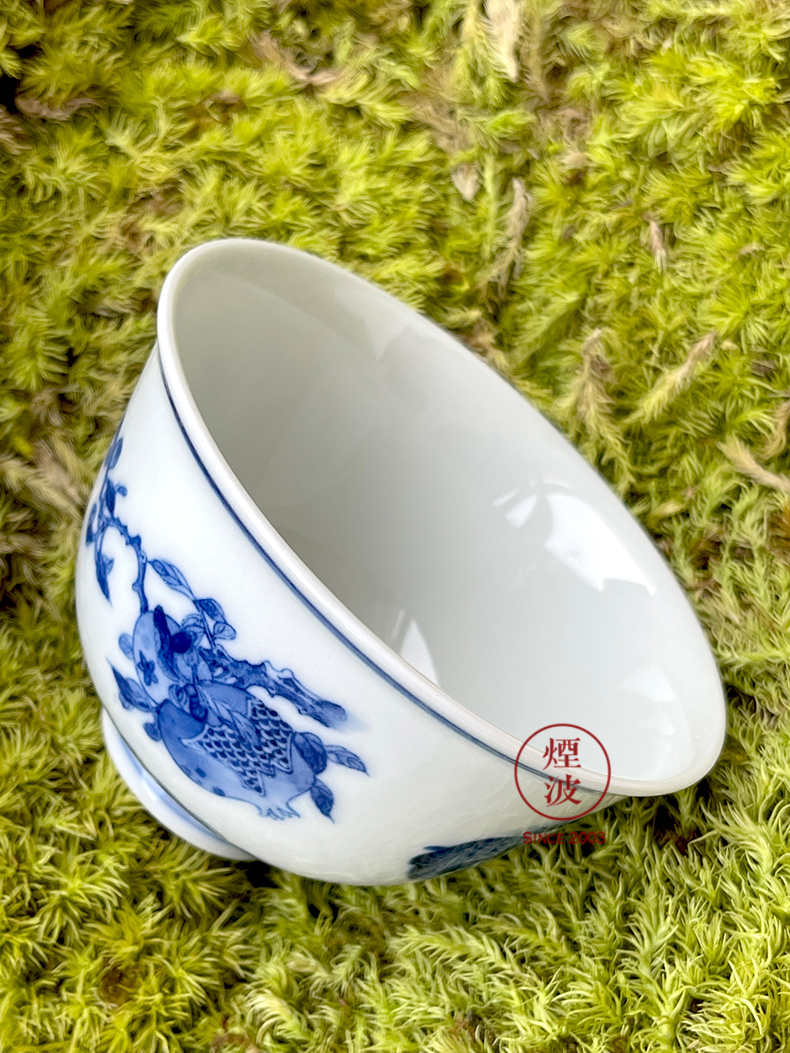 Jingdezhen lesser RuanDingRong made lesser money litchi peach pomegranate many children happiness sanduo sample tea cup tea cups