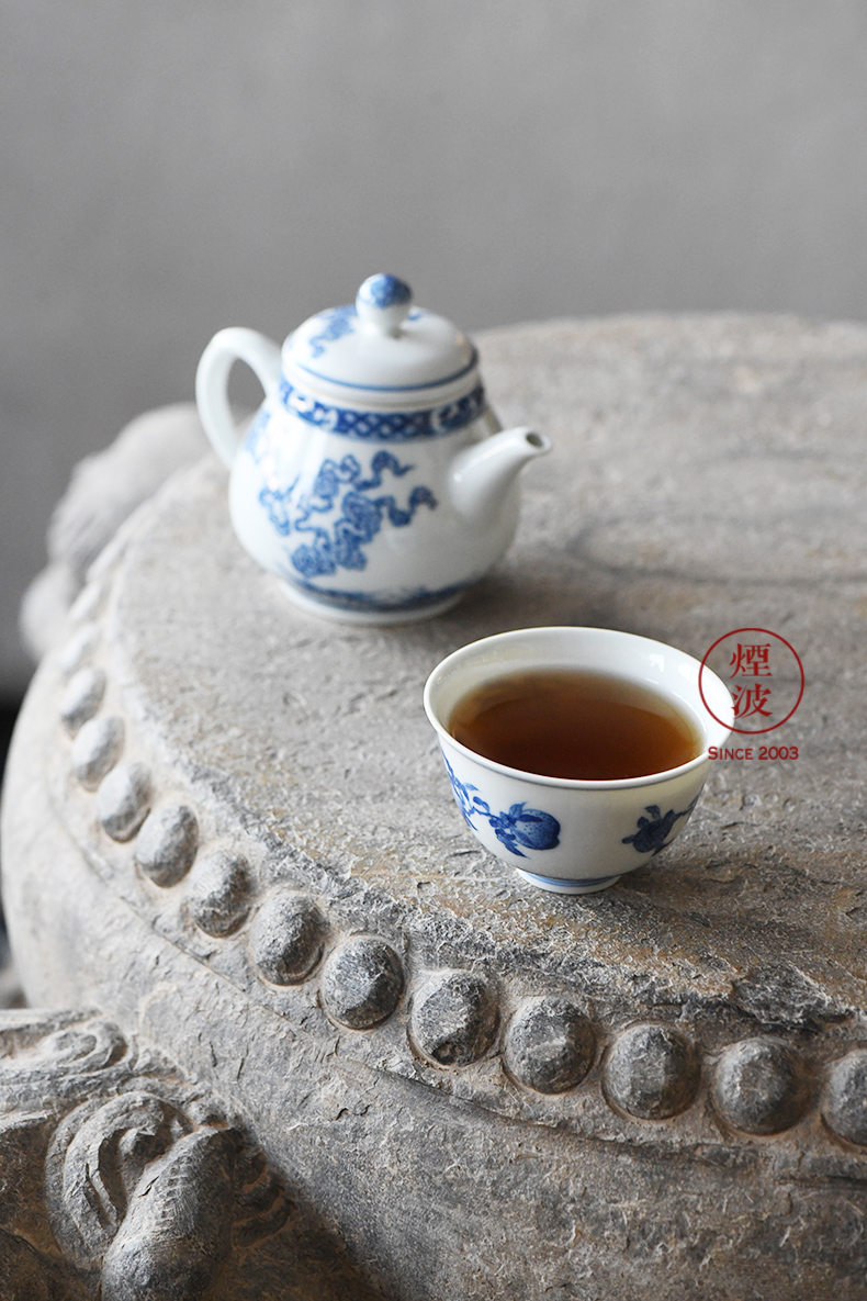 Jingdezhen lesser RuanDingRong made lesser money litchi peach pomegranate many children happiness sanduo sample tea cup tea cups