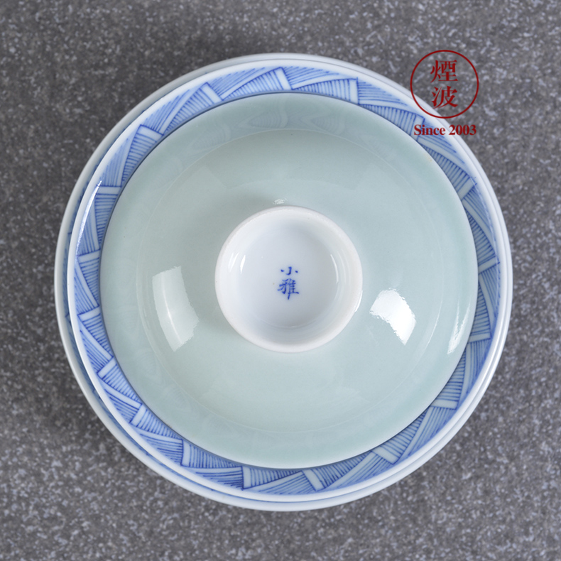 Jingdezhen lesser RuanDingRong made three pea green tureen lesser cup sample tea cup tea cups