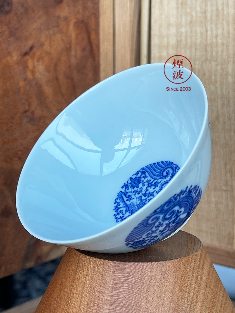 Jingdezhen sleep enjoy Jane with imitation clear blue mountain hidden up therefore dragon spends sample tea cup tea cups