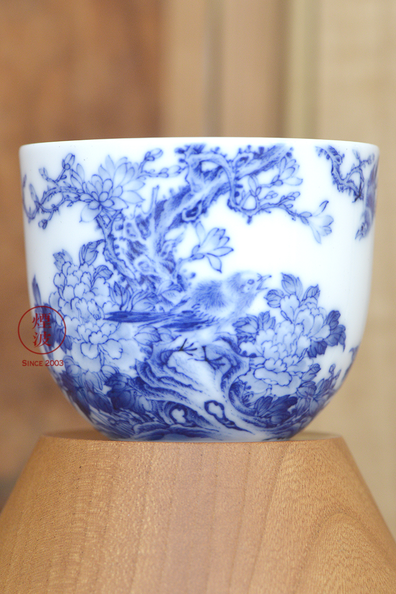 Jingdezhen nine wonderful hand burn hand - made porcelain nine paragraphs peony yulan flower chicken cylinder cups of tea cups