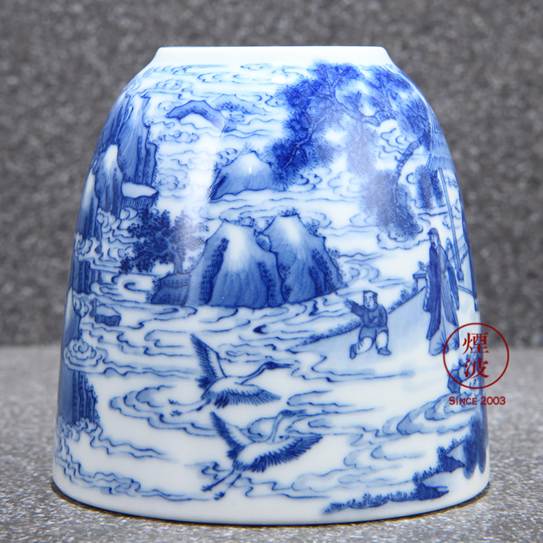 Those hidden up porcelain jingdezhen sleep mountain with the movement of dongpo put crane figure statute of horseshoe water cheng