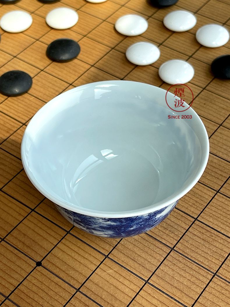 Jingdezhen spring auspicious jade Zou Jun up with porcelain of Confucian scholar of eight new system outraged side view fishery landscape hut koubei