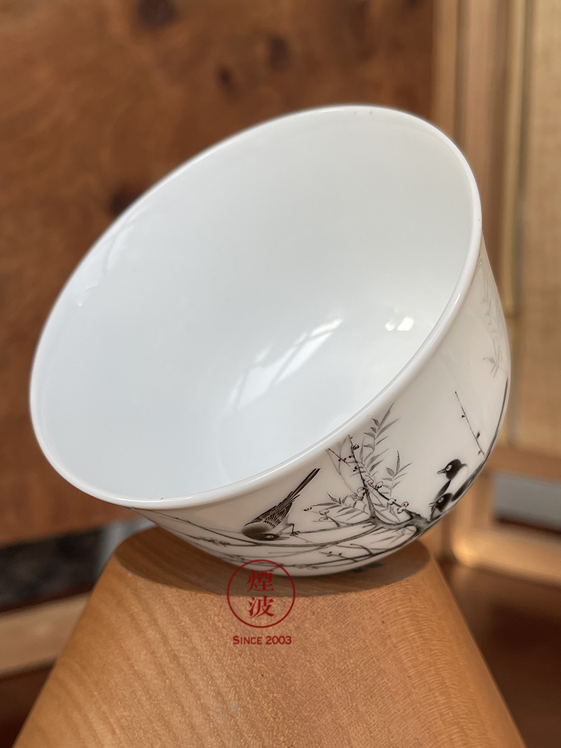 Jingdezhen nine calcinations color ink painters porcelain hand beaming keller cup sample tea cup