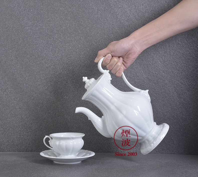 German mason MEISSEN porcelain X - ray Form pure white series afternoon tea coffee pot set the teapot