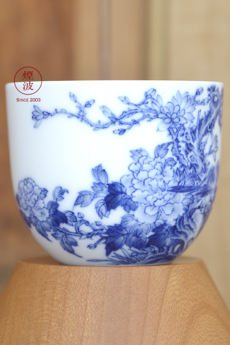 Jingdezhen nine wonderful hand burn hand - made porcelain nine paragraphs peony yulan flower chicken cylinder cups of tea cups