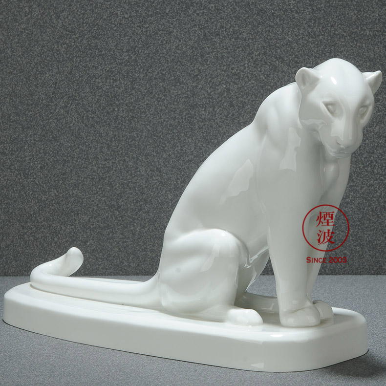 German animal MEISSEN porcelain porcelain mason plastic small white leopard handicraft furnishing articles home act the role ofing is tasted