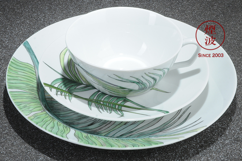 German mason Cosmopolitan MEISSEN porcelain color palm trees tea sets suit