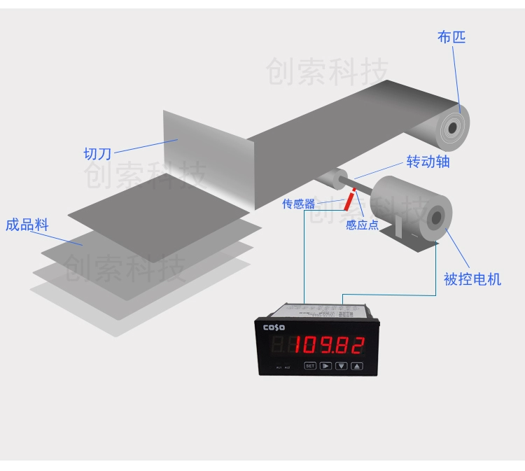 Chuangsuo CSFT6-P61A sáu chữ số hiển thị tốc độ động cơ tần số tốc độ tuyến tính mét xung đầu vào tín hiệu NPN