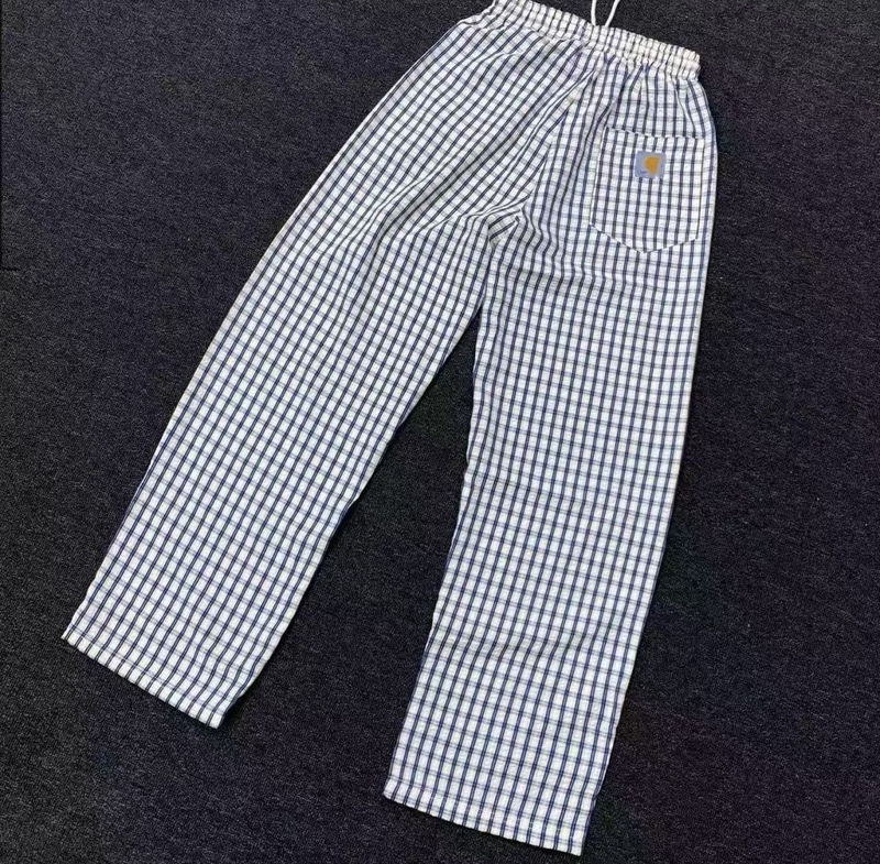 Car Brand American Retro Bubble Gauze Comfortable Yamamoto Pants Plaid Breathable Wide-Leg Loose Long Pants Trendy Unisex