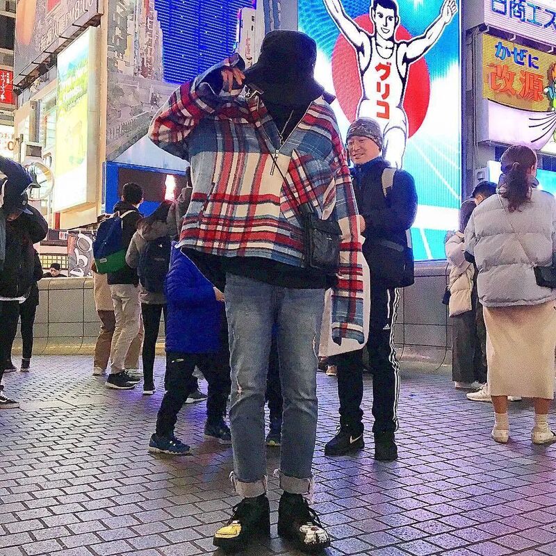 Gd G-Dragon Style Justin Bieber Red and Blue Plaid Woolen Zip-Up Jacket Men's Spring Shirt Women's Long-Sleeve Trendy