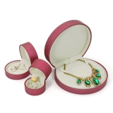 Темно-бордовая матовая коробочка для хранения, обручальное кольцо, подвеска, браслет, ожерелье, ювелирное украшение, сундук с сокровищами, коробка