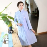 Демисезонный приталенный шерстяной шифоновый комплект, ципао