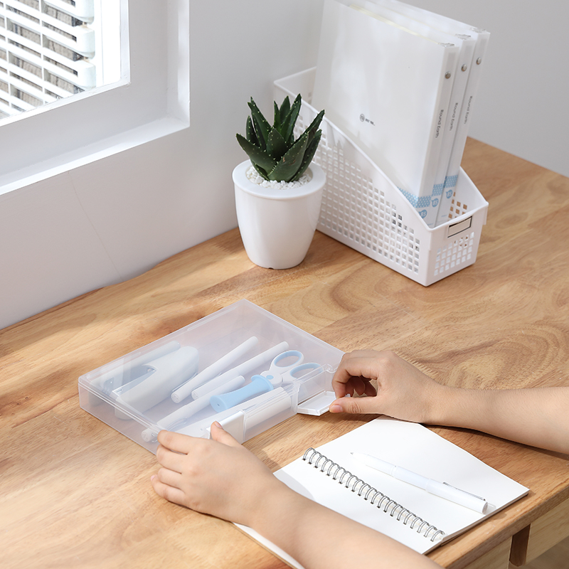 Transparent A5 file containing box office supplies information notes dust-proof containing finishing box debris box storage box-Taobao