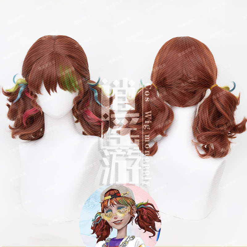 Free-Spirited Fifth Personality Cheerleader E-Sports Cosplay Wig with Realistic Scalp and Double Ponytail Hairstyle
