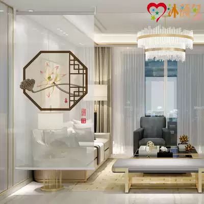 Modern new Chinese style screen curtain hanging translucent into the house to block the partition window lifting entrance living room soft screen