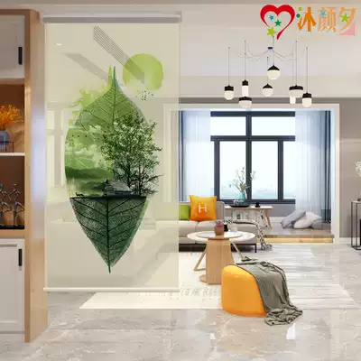 Modern simple floor-to-ceiling curtain roller curtain lifting soft curtain hanging curtain into the home screen partition window hanging porch curtain