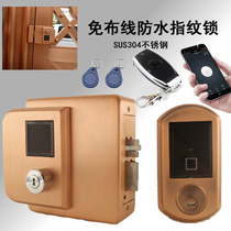 Garden door waterproof remote control lock outdoor rain-proof fingerprint lock integrated IC brush card lock remote control lock intelligent electronic control door lock