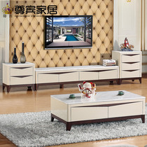 Zunbin modern simple wood coffee table TV cabinet combination creative Nordic small apartment living room table dining chair 217