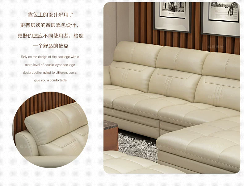 Tôn trọng Bin sofa da hiện đại nhỏ gọn lớp đầu tiên của phòng khách sofa da góc da sẵn sàng Đồ 660 - Ghế sô pha