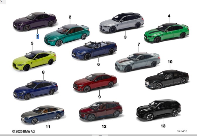 New in Stock Bmw Original Genuine M2 M3 M4 I5 I7 Ix Xm Alloy Car Model 1:18 Gift