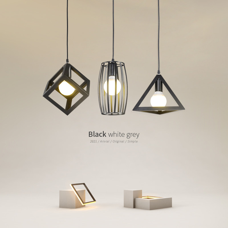 Nordic Dining Room Chandelia Shop Three Heads Modern Minimalist Creative Personality Bar IRON ART COMMERCIAL RETRO LOFT LAMPS