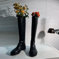 Обувь ручной работы от Chendan Chen Dan Женская обувь Knight Boots Boots Boots, твердые ботинки, высокие ботинки кожаные женские жирные каблуки