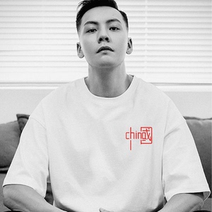 2021年明星中国刺绣短袖情侣装t恤