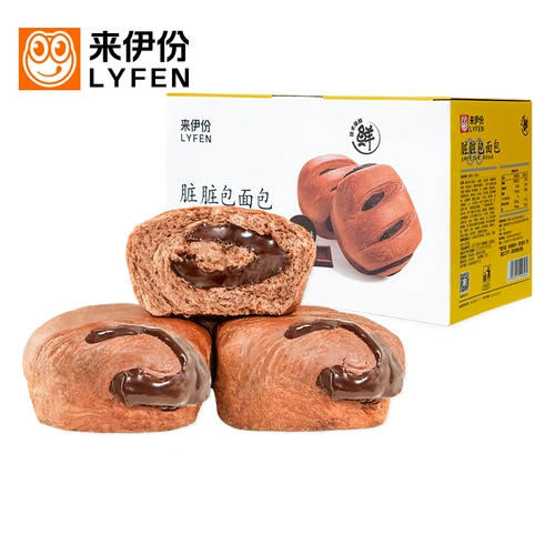 来伊份 Грязная сумка 450 г хлеб, полная коробка с шоколадным завтраком, хлеб, сетка с сетью красные закуски