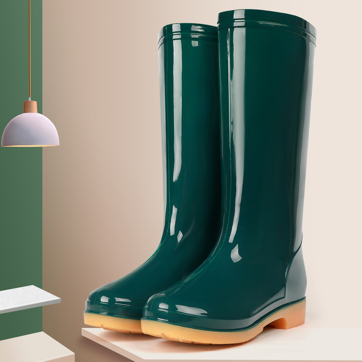 High-tube shoes plus cotton rainshoes waterproof shoes and buckets shoes shoes shoes and shoes for adults kitchen warm winter