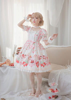 taobao agent Genuine strawberry, short sleeve dress, Lolita style