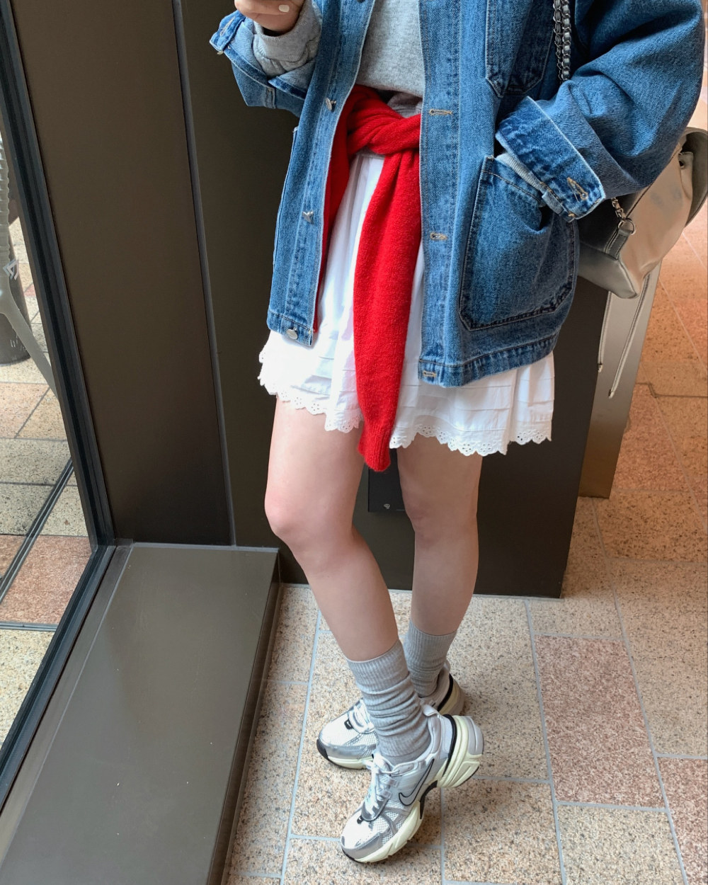 한국 chic 봄 가을 새로운 작은 대중 레트로 기타 주머니 디자인 루즈핏 다용도 캐주얼 긴팔 데님 여성 코트 상세 이미지 10