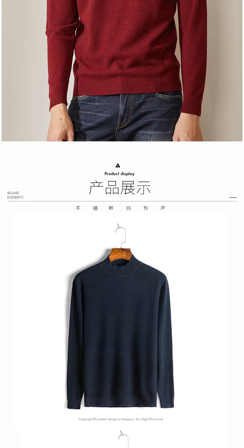 Asian Lion Long New cardigan Nam Đầu tròn Cổ dài Tay áo Thời trang Wild Sweater Slim quần legging nam