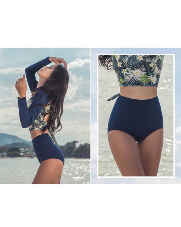 Bộ đồ lặn Hàn Quốc phù hợp với phụ nữ snorkeling phù hợp với kem chống nắng quần áo sứa quần áo lướt quần áo nhanh khô sứa áo tắm dài tay 	áo tắm 2 mảnh yếm	